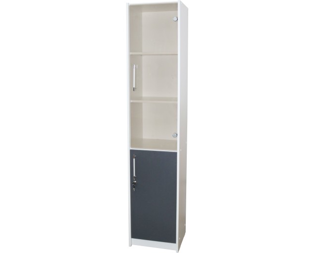 Vitrina Office 400 alb/gri